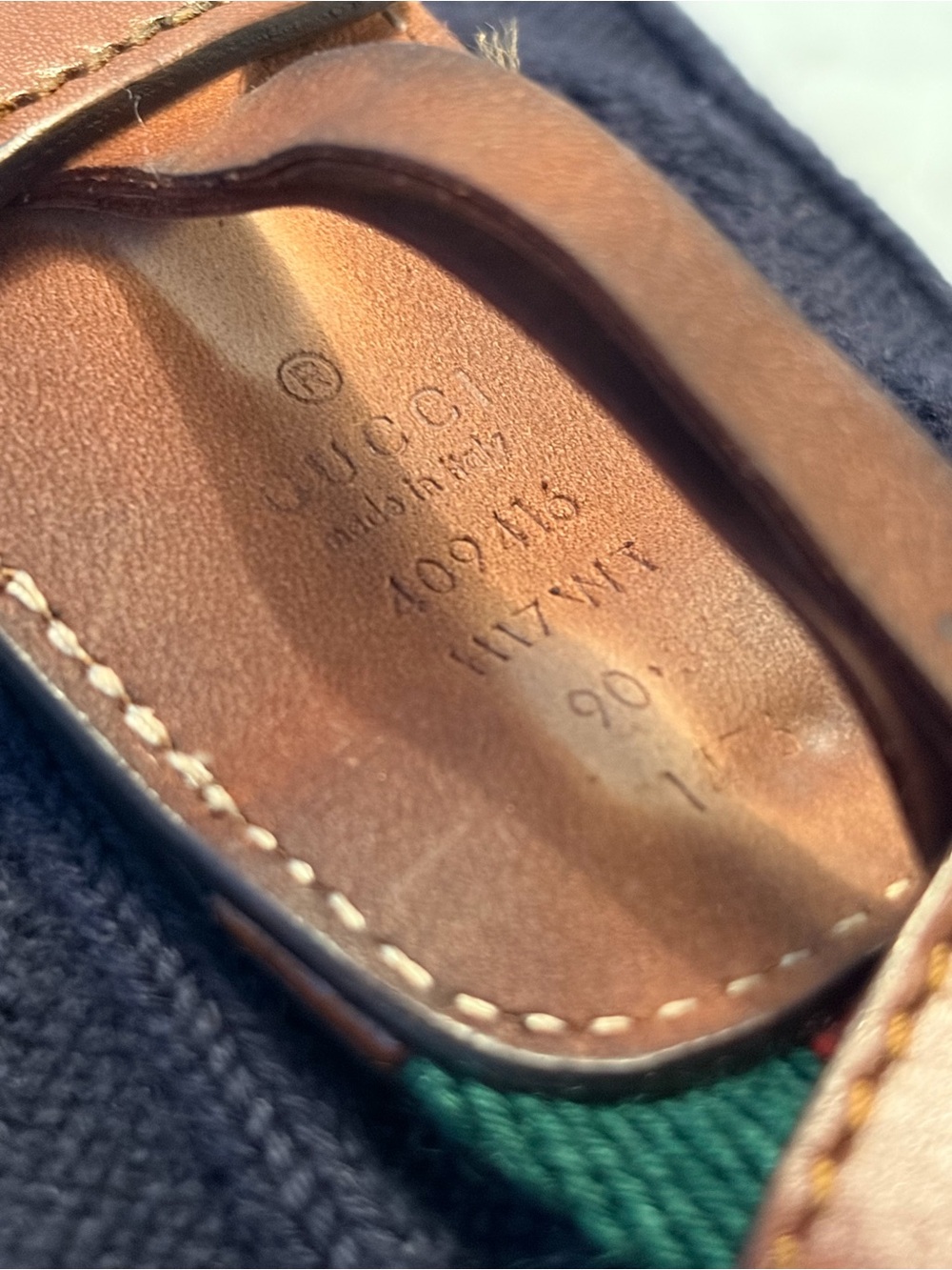 GUCCI Green and Red Web Belt with Gold Double G Buckle and GUCCI Socks! - Picture 6 of 11